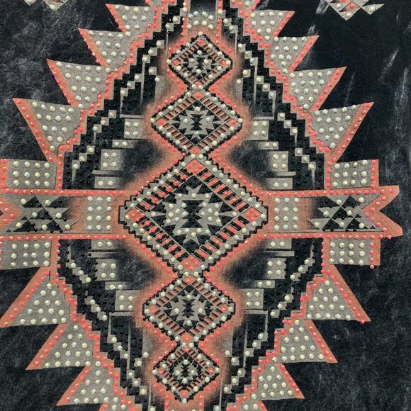 Vocal Black and Orange Tribal Fringe Vest - Picture 8 of 10